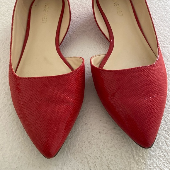 EUC Nine West Orange D’Orsay pointy toe flats - Picture 3 of 10